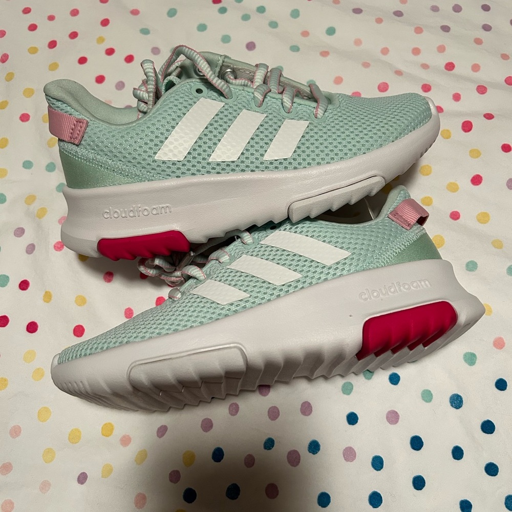 Adidas. Kids size 12. Teal cloud foam. New with tags.